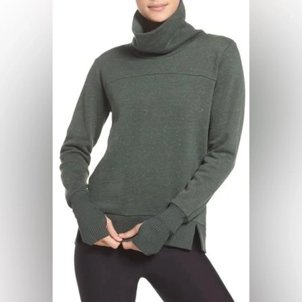 Alo Yoga Haze Funnel Neck Sweatshirt In Hunter Heather